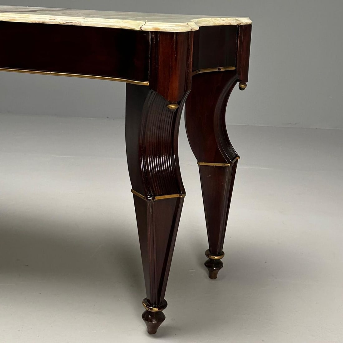 French Mahogany And Parcel Gilt Onyx Marble Top Console Table by Maison Jansen - 10