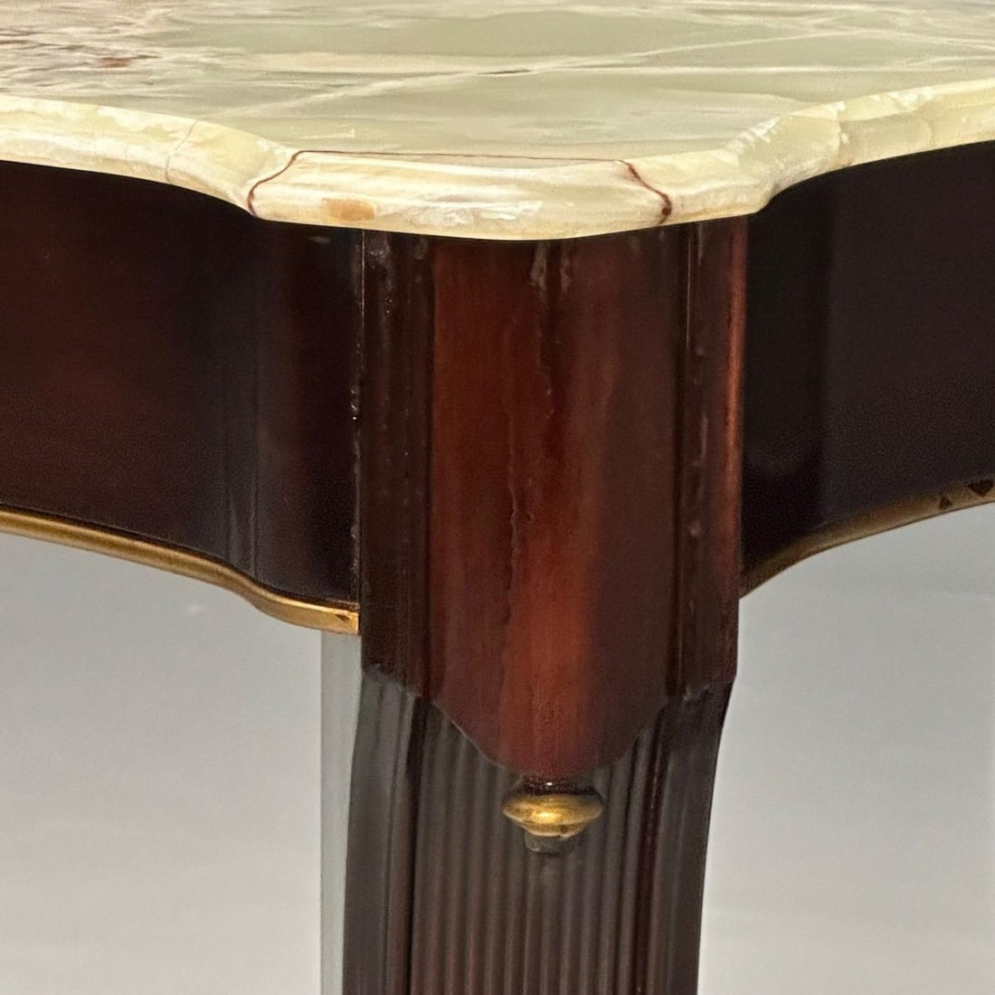 French Mahogany And Parcel Gilt Onyx Marble Top Console Table by Maison Jansen - 11