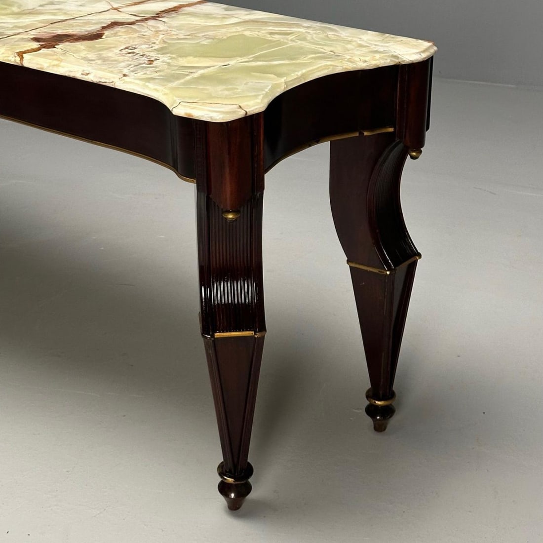 French Mahogany And Parcel Gilt Onyx Marble Top Console Table by Maison Jansen - 8