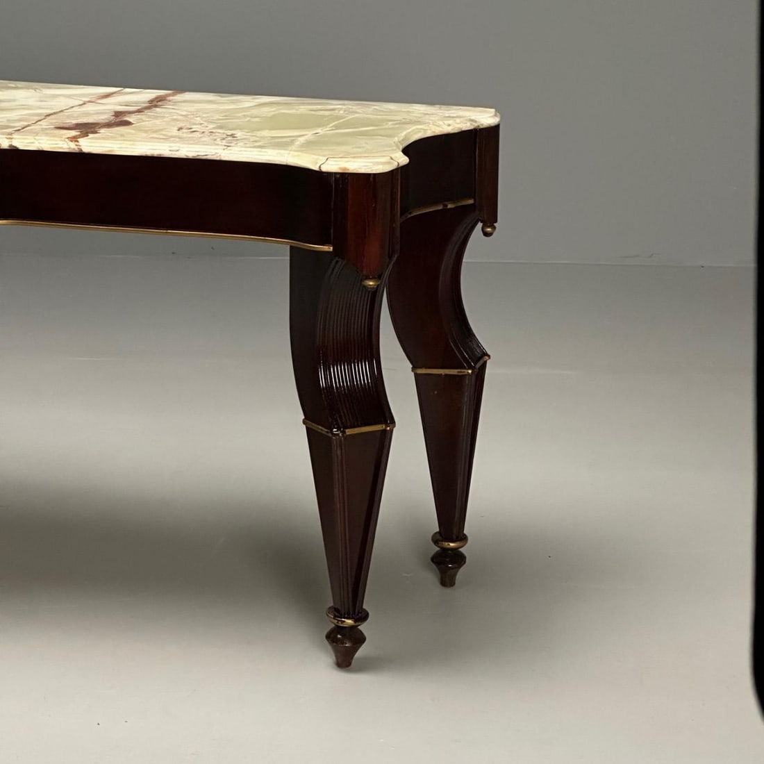 French Mahogany And Parcel Gilt Onyx Marble Top Console Table by Maison Jansen - 9