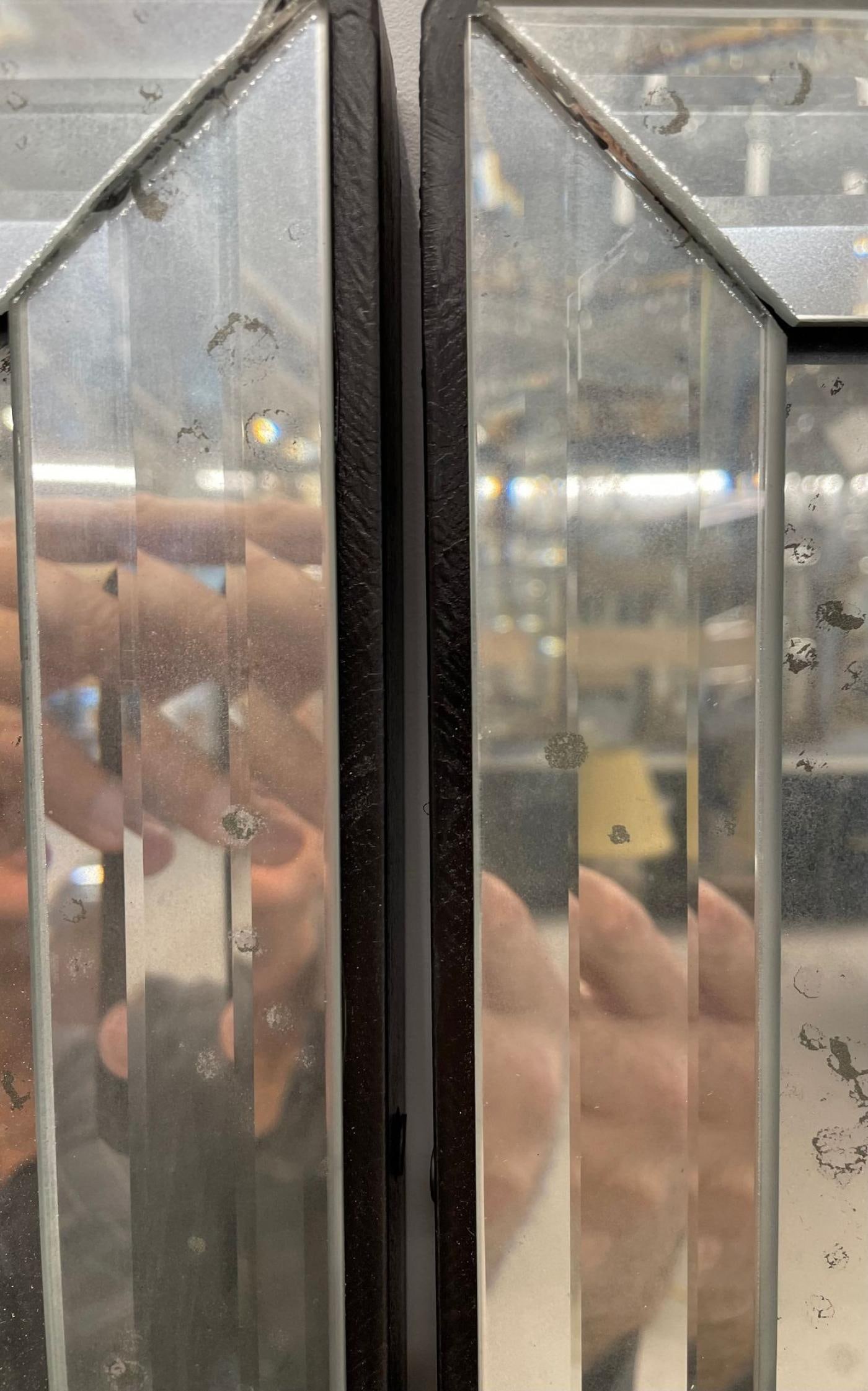 Pair of Art Deco Style Eglomise Wall or Console Mirrors, Maison Jansen Inspired - 9