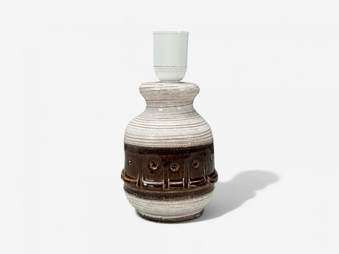 Danish Modern, Brown Stoneware, Table Lamp, Denmark, 1960s - 5