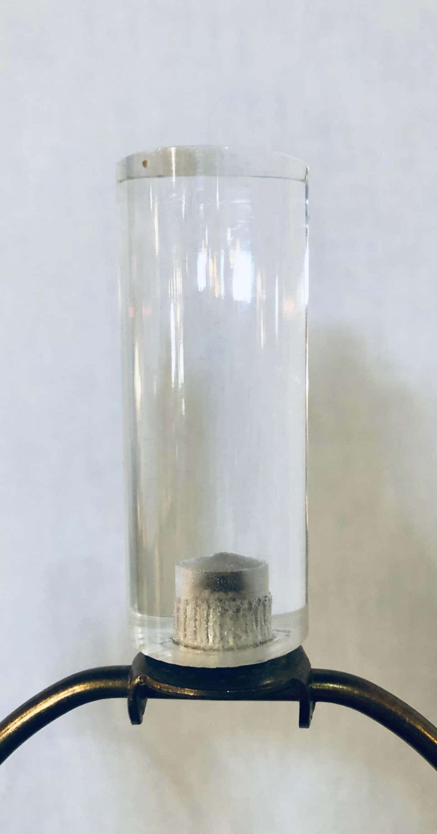 Pair of Art Deco Style Modern Black Table Lamps Lucite Base and Antelopes - 10