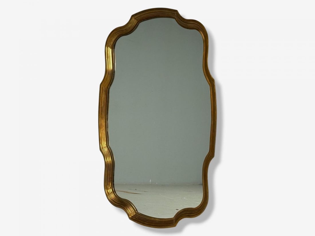 Hollywood Regency Style, Bronze, Scalloped Wall Mirror, USA, 1950s - 3
