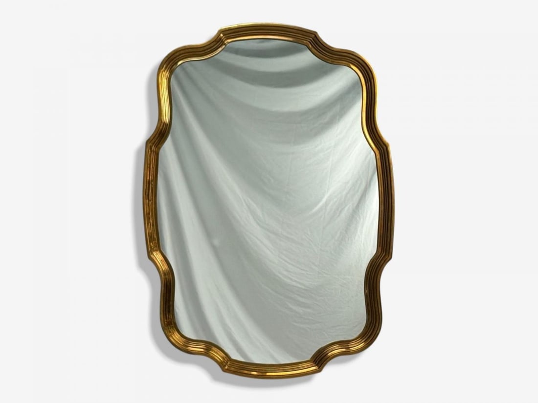 Hollywood Regency Style, Bronze, Scalloped Wall Mirror, USA, 1950s - 9