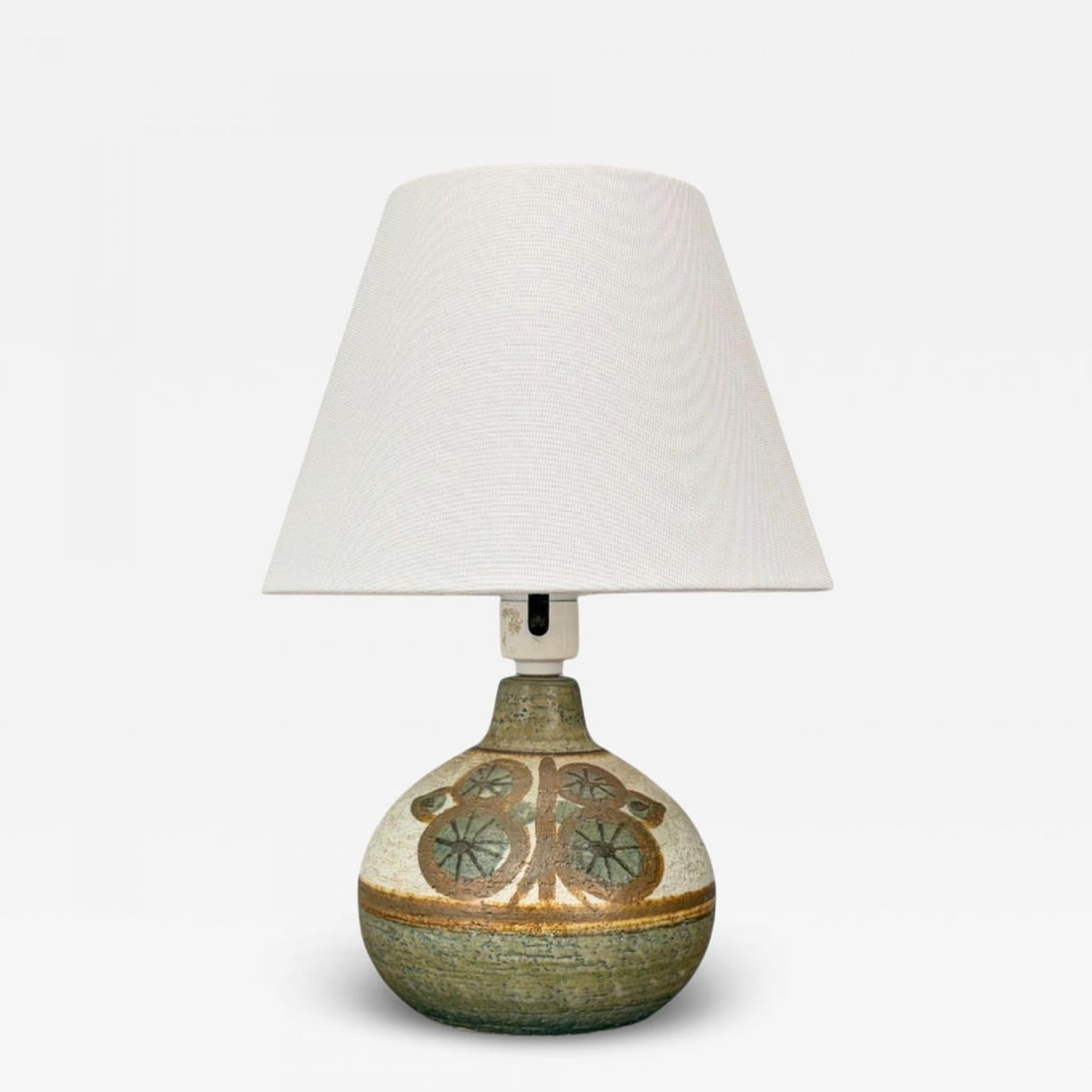 Søholm Keramik, Danish Modern, Beige Stoneware, Table Lamp, Denmark, 1960s - 2