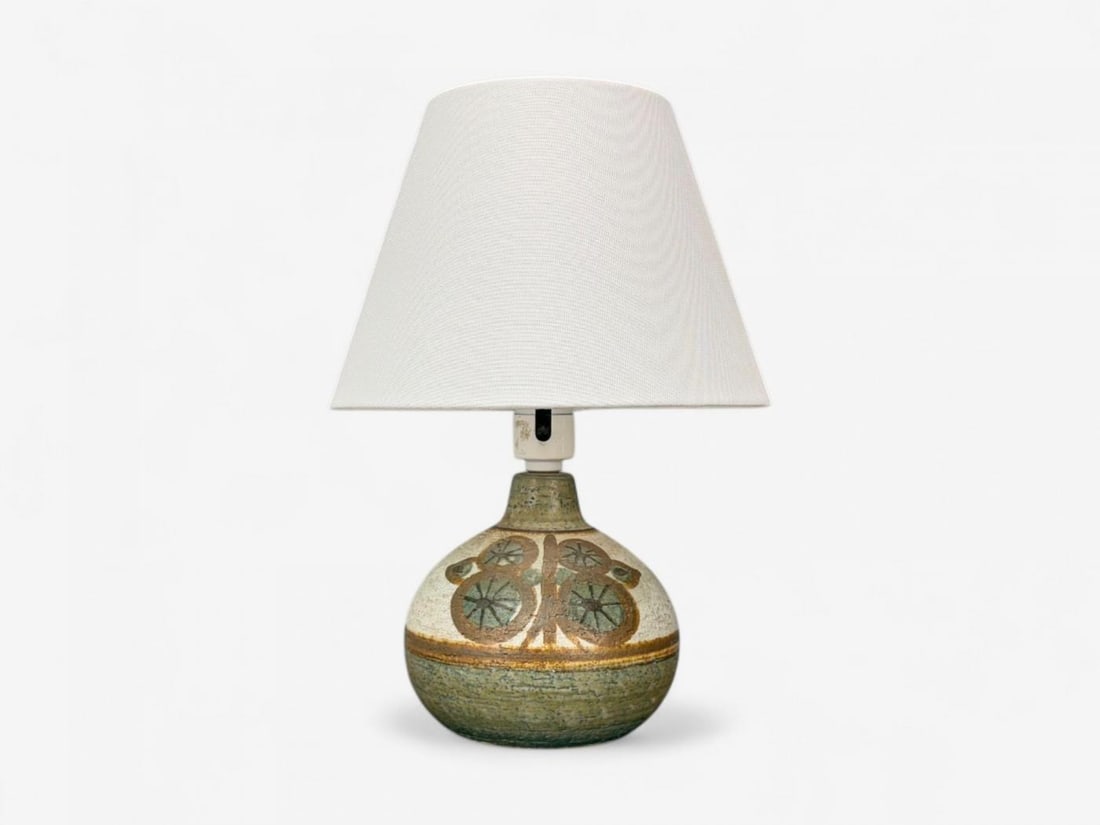 Søholm Keramik, Danish Modern, Beige Stoneware, Table Lamp, Denmark, 1960s - 3