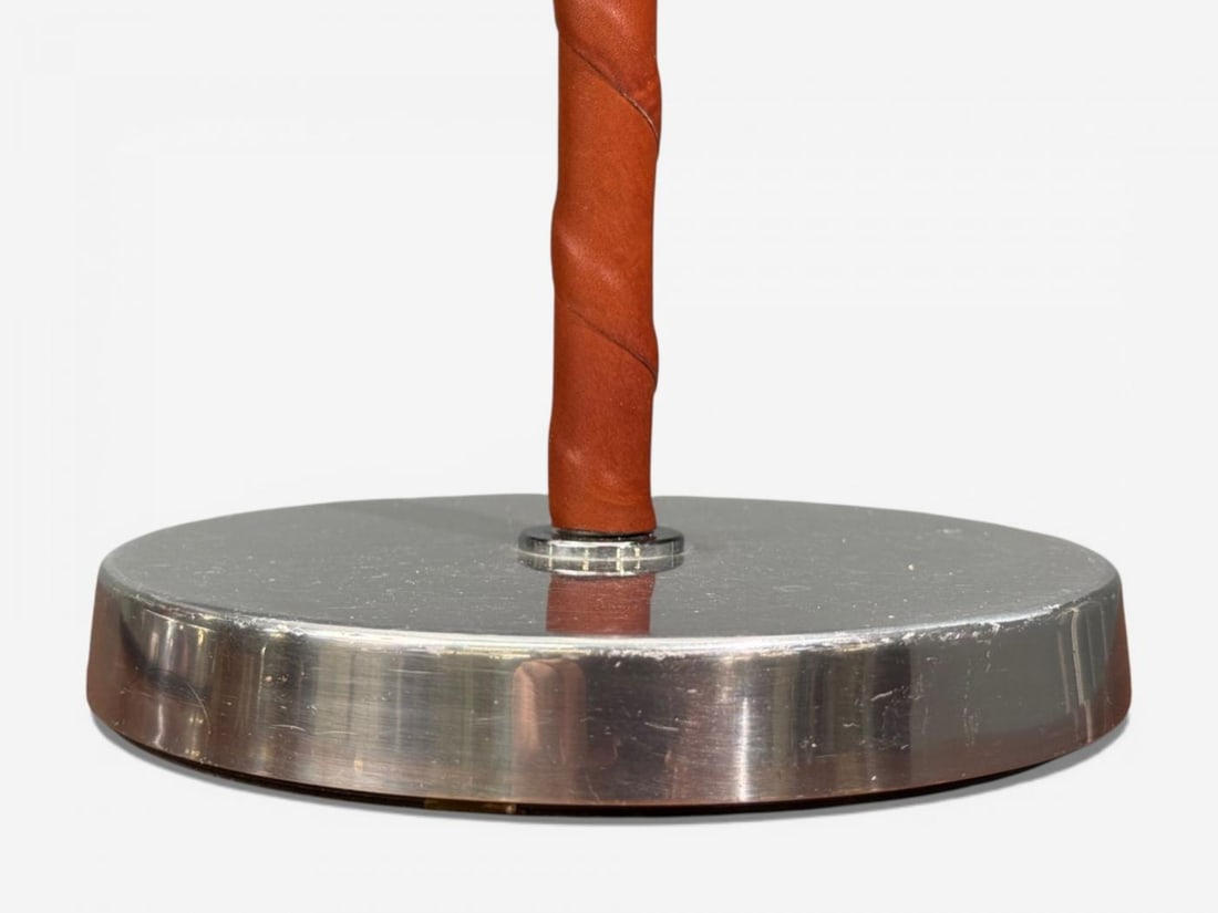 Bergboms, Table Lamps, Leather, Nickel Plated, Sweden, 1960s - 6