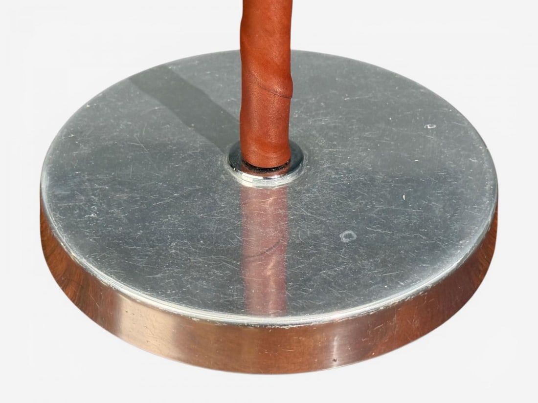 Bergboms, Table Lamps, Leather, Nickel Plated, Sweden, 1960s - 7