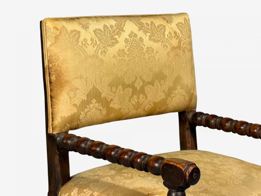 Louis XIII, Barley Twist Occasional Chairs, Fabric, Cherry, France, 17th c. - 7