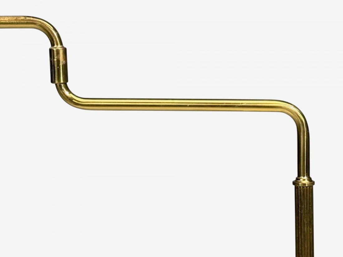 Armaturhantverk Göteborg, Articulating Floor Lamp, Brass, Fabric, Sweden, 1960s - 8