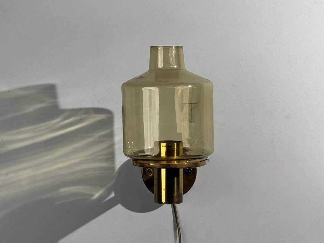Hans-Agne Jakobsson, Wall Light, Brass, Glass, Sweden, 1960s - 2