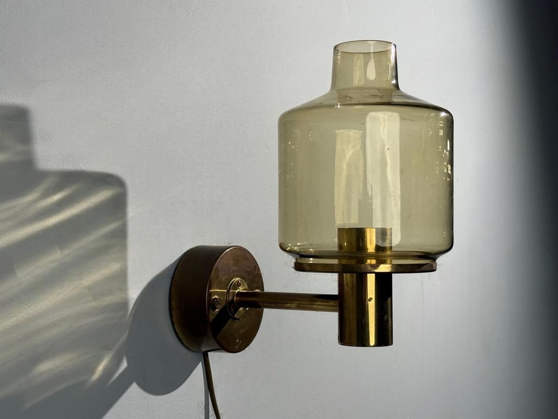 Hans-Agne Jakobsson, Wall Light, Brass, Glass, Sweden, 1960s - 3