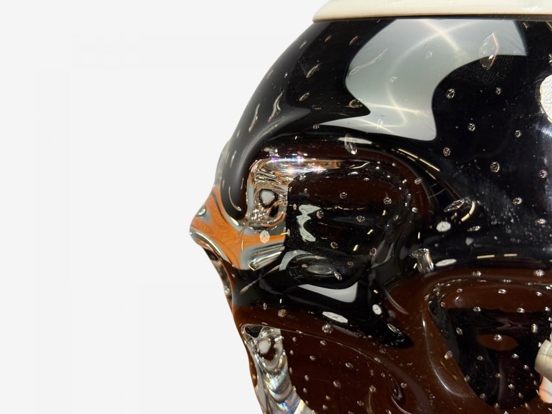 Kosta, Small Table Lamp, Black Glass, Sweden, 1950s - 9