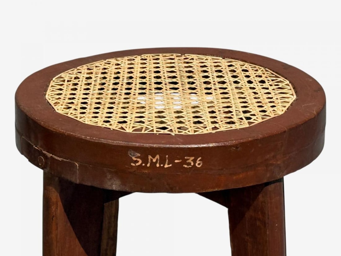 Pierre Jeanneret, Stools, Cane, Teak, Chandigarh, India c. 1960s - 6