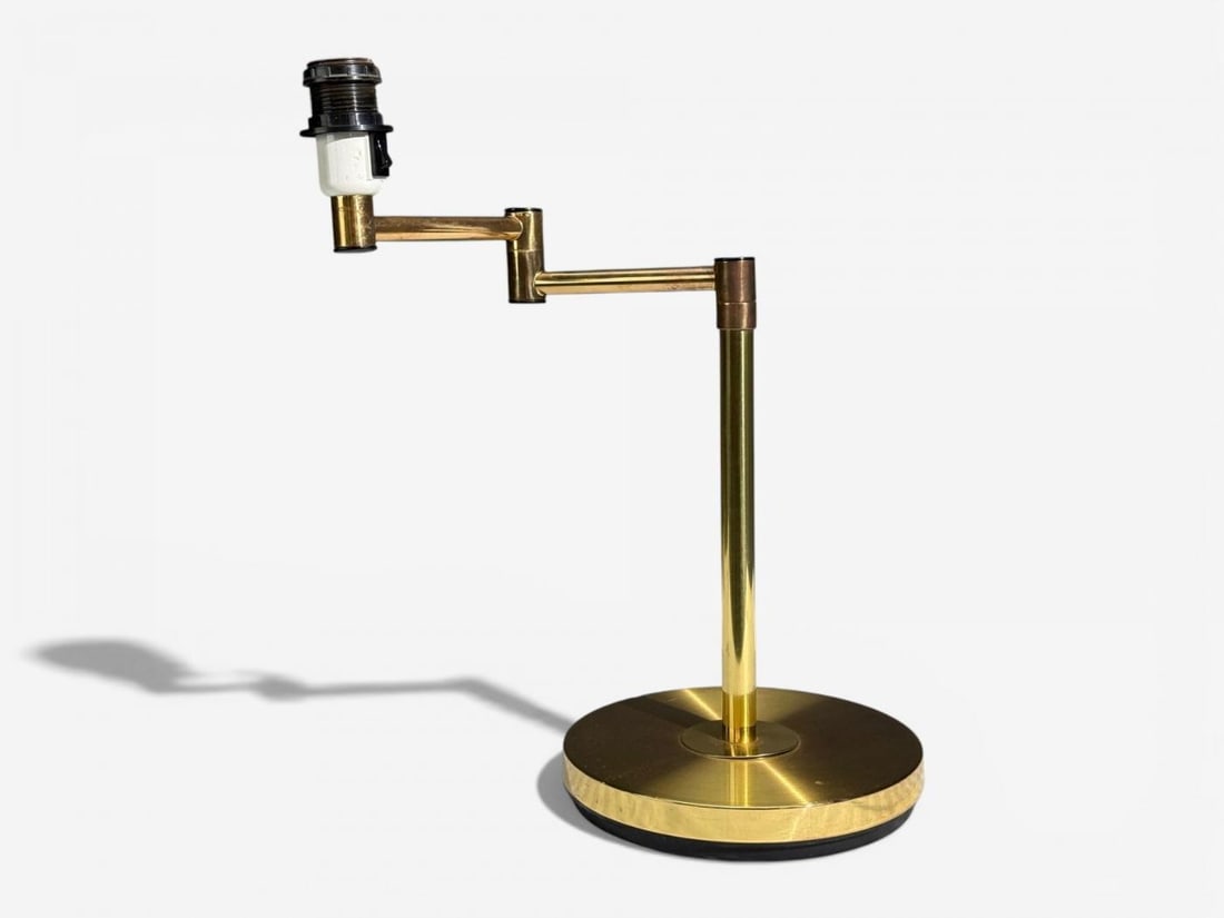 Fagerhults, Articulating Desk Lamp, Brass, Sweden, 1960s - 4