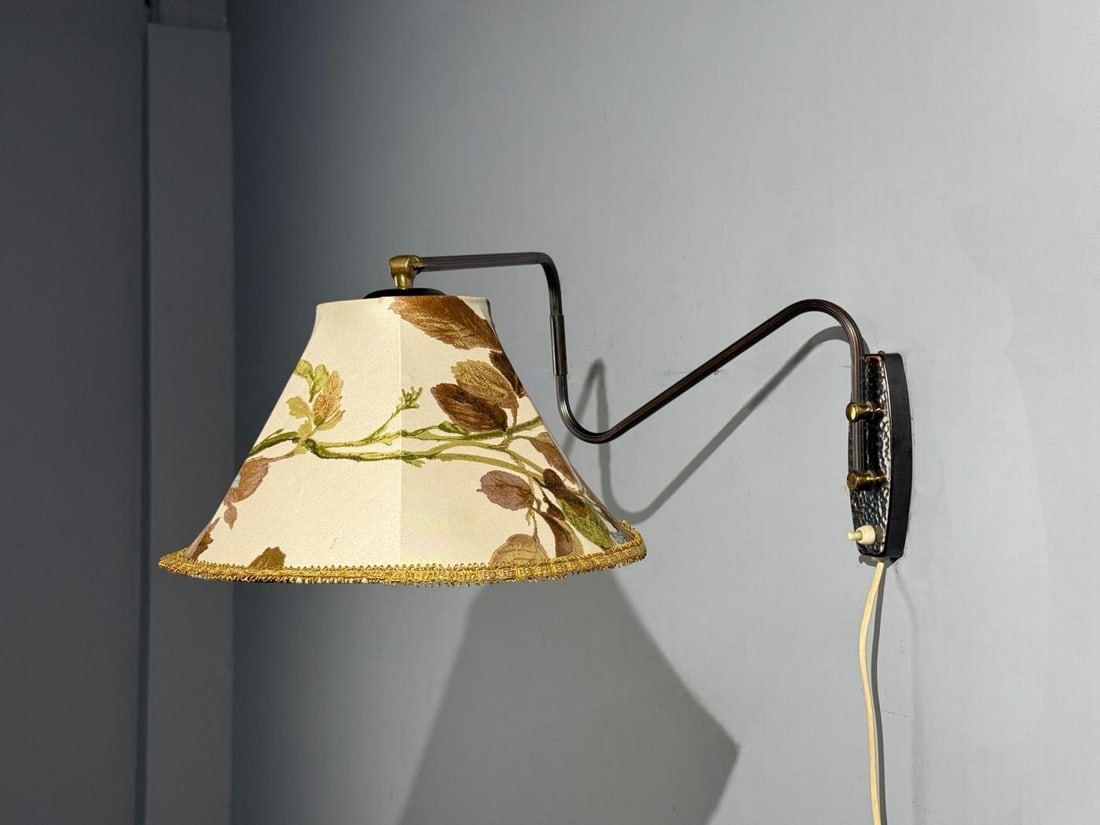 Swedish Modern, Adjustable Wall Light, Copper, Sweden, 1970s - 2