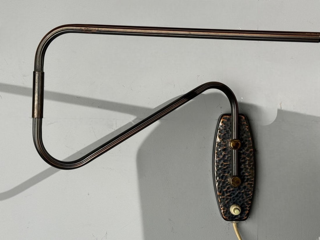 Swedish Modern, Adjustable Wall Light, Copper, Sweden, 1970s - 9