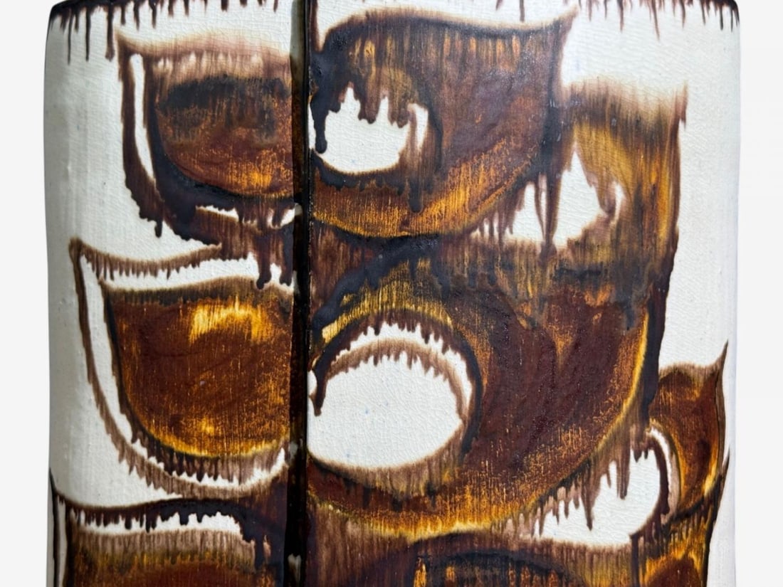 BJ Keramik, Large Table Lamp, Brown Stoneware, Denmark, 1960's - 11