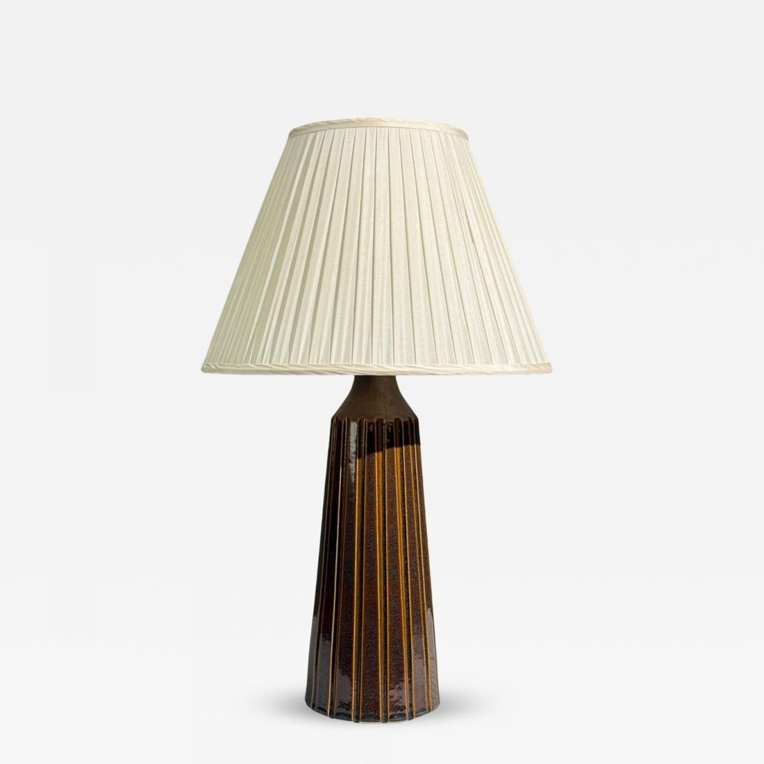 Bruno Karlsson, Large Table Lamp, Brown Stoneware, Sweden, 1960s (1 of 10)