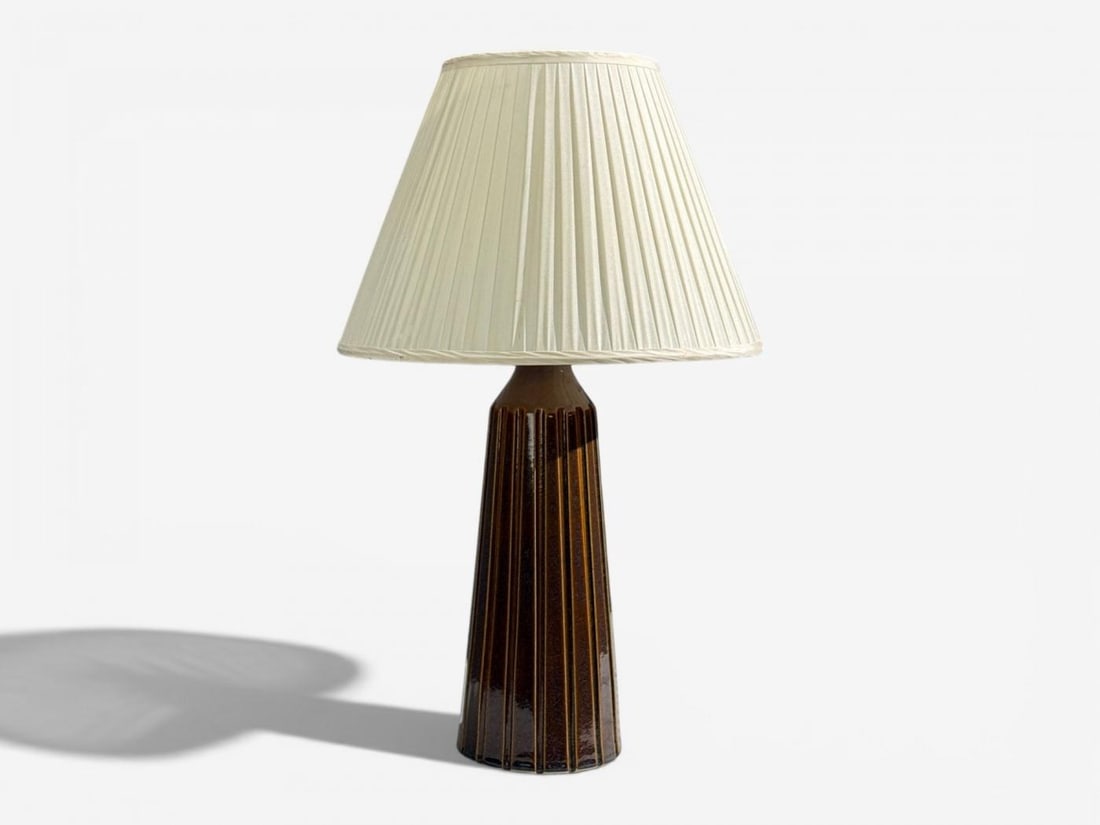 Bruno Karlsson, Large Table Lamp, Brown Stoneware, Sweden, 1960s - 3