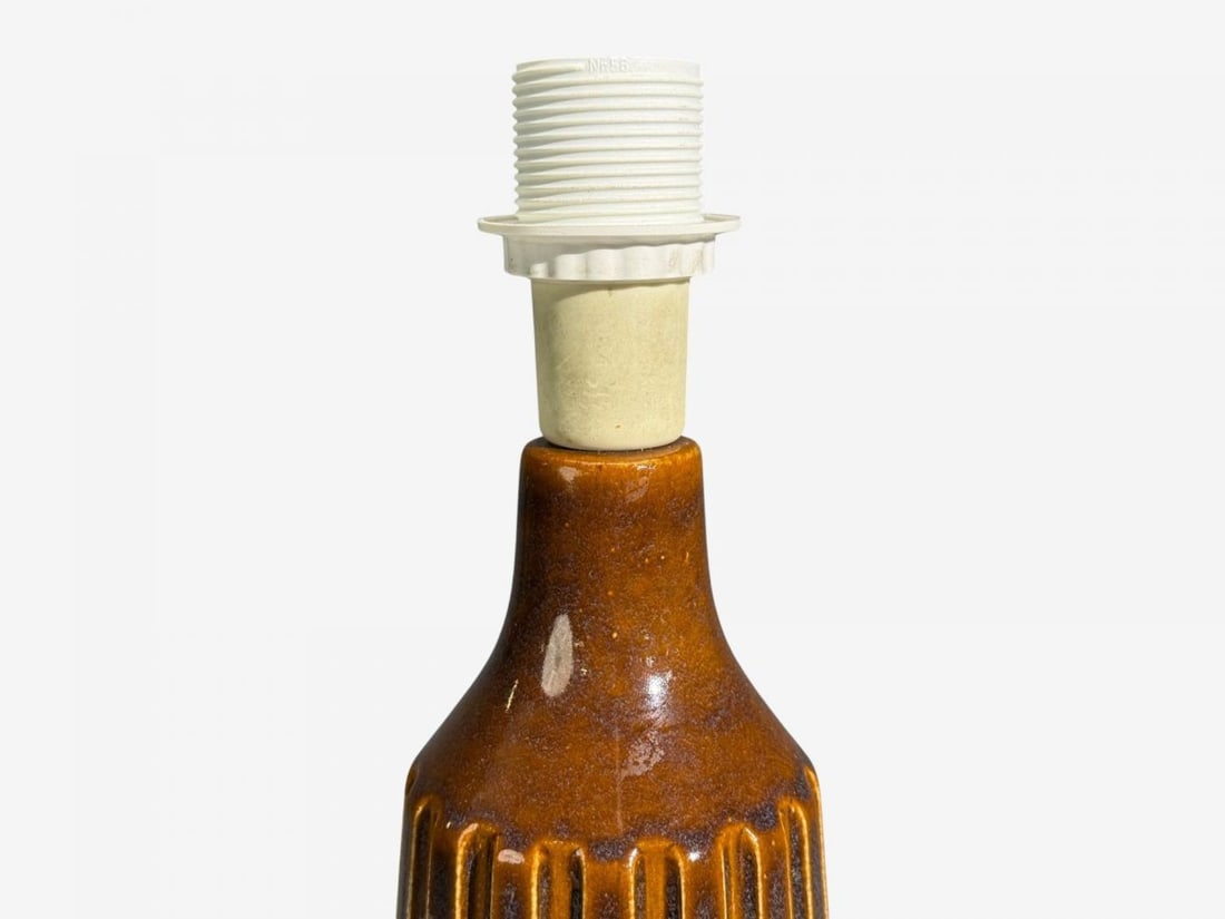 Bruno Karlsson, Large Table Lamp, Brown Stoneware, Sweden, 1960s - 4