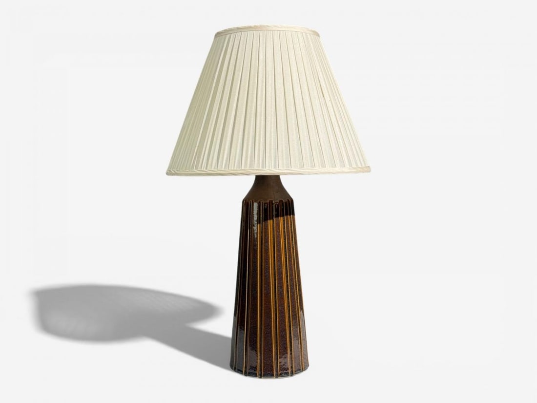 Bruno Karlsson, Large Table Lamp, Brown Stoneware, Sweden, 1960s - 5
