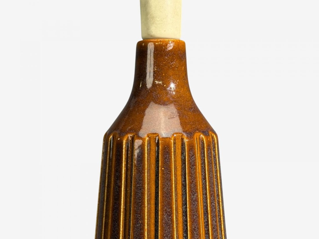 Bruno Karlsson, Large Table Lamp, Brown Stoneware, Sweden, 1960s - 6