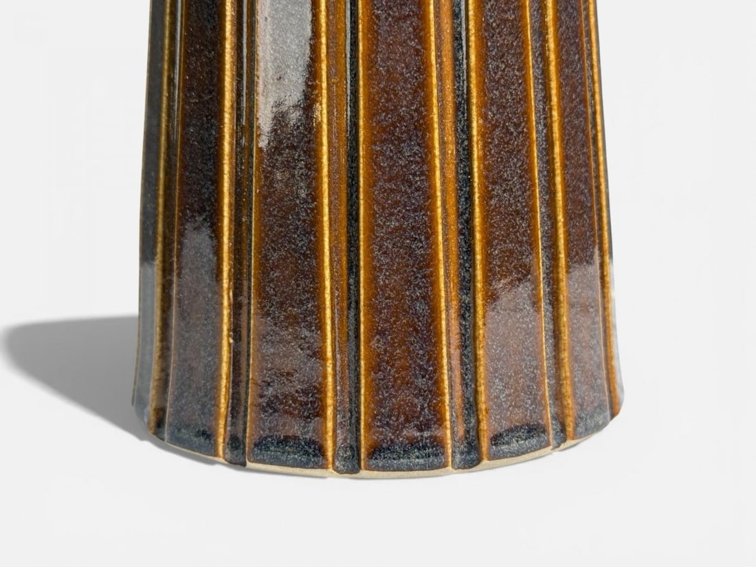 Bruno Karlsson, Large Table Lamp, Brown Stoneware, Sweden, 1960s - 9