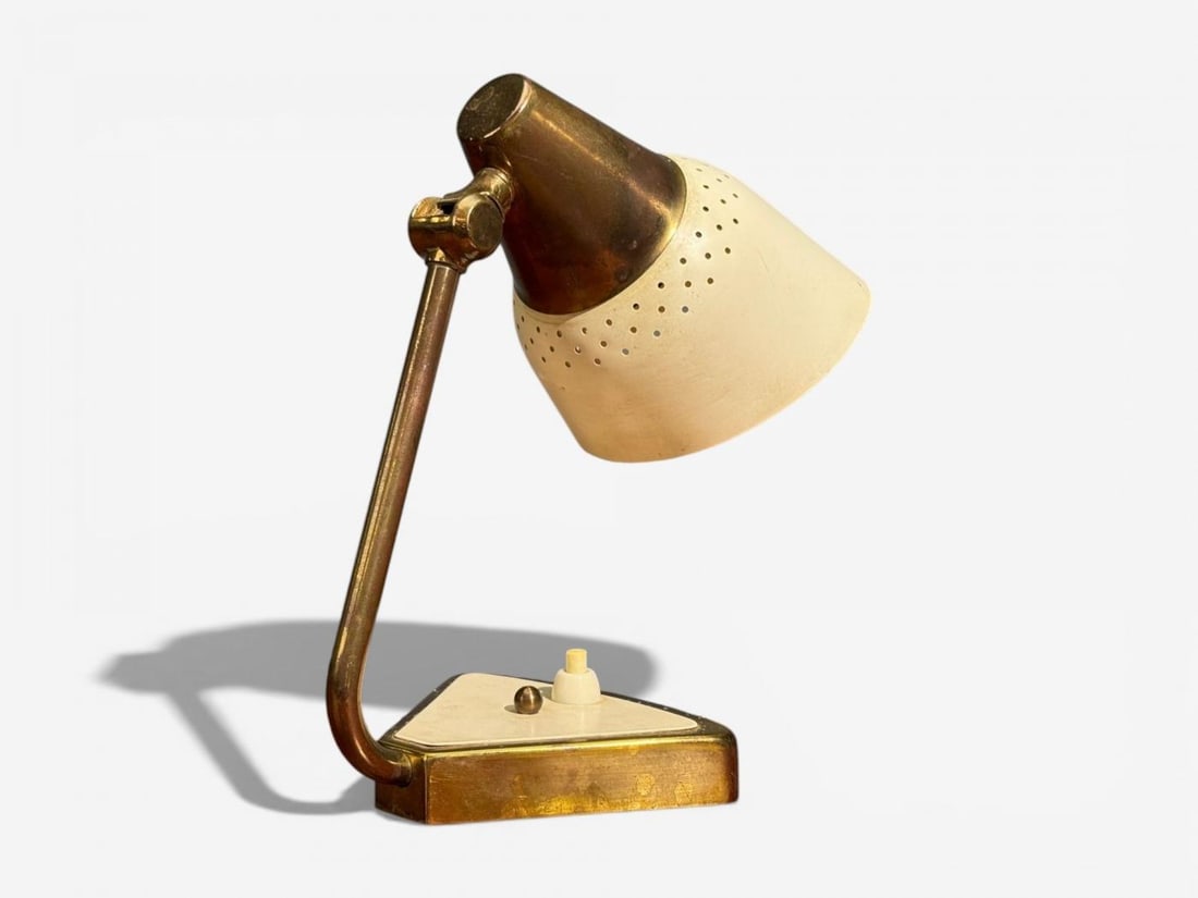 OBA, Swedish Modern, Desk Lamp, Brass, Metal,Sweden, 1950s - 4