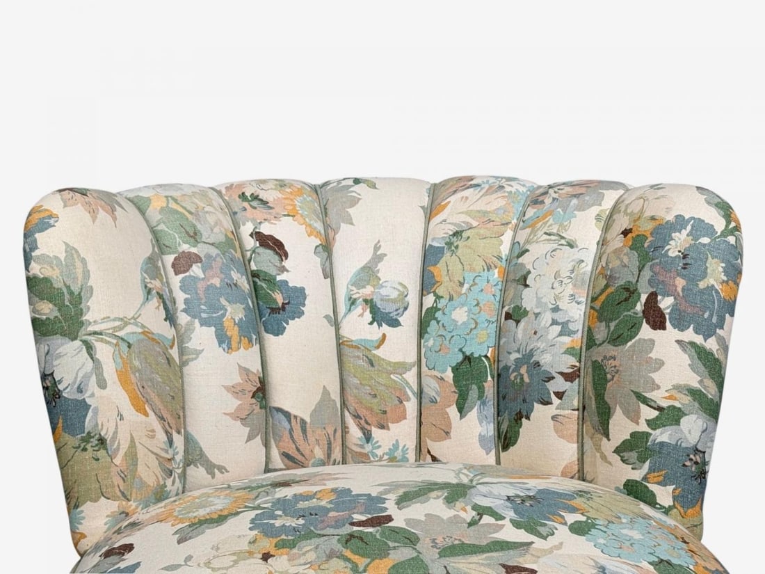 Swedish Modern, Lounge Chair, Floral Fabric, Beech, Sweden, 1950s - 5