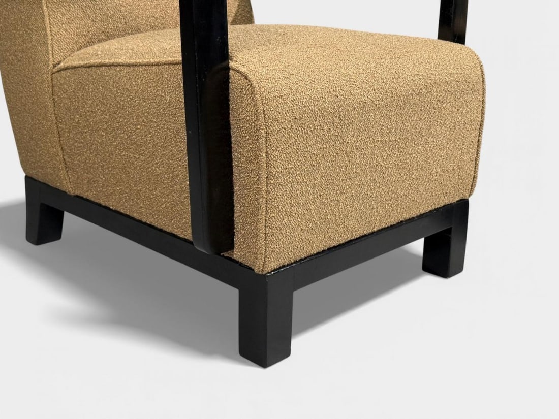 Swedish Art Deco, Lounge Chairs, Ebonized Bentwood, Boucle, Sweden, 1940s - 8