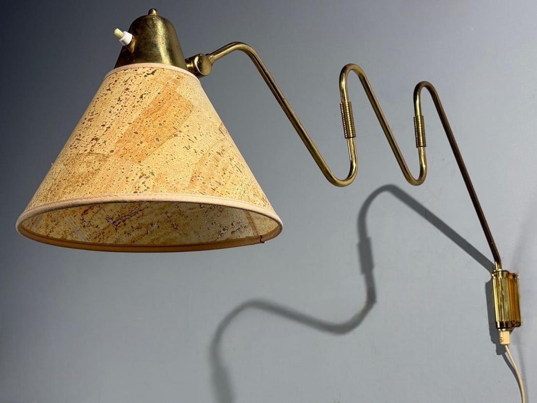 Danish Modern, Articulating Wall Light, Brass, Denmark, 1960s - 4