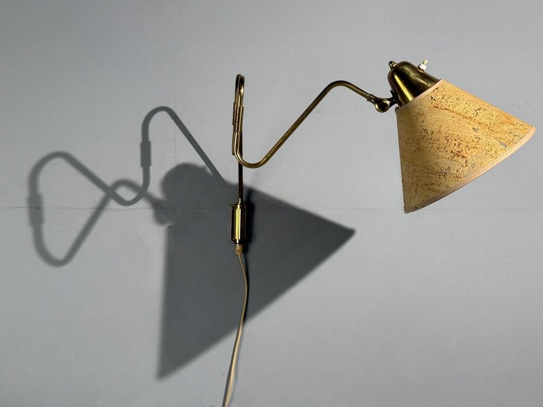 Danish Modern, Articulating Wall Light, Brass, Denmark, 1960s - 8