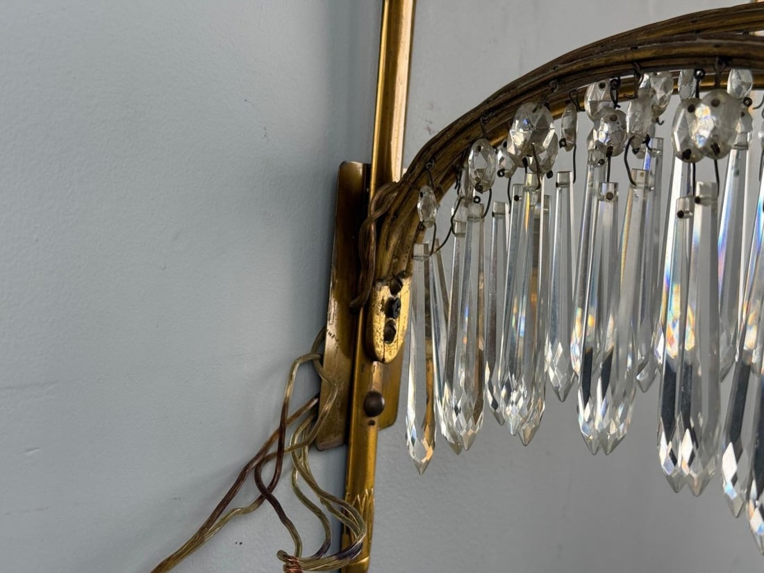 Maison Jansen, Feather Form Wall Sconces, Crystal, Bronze, France, 1940s - 10