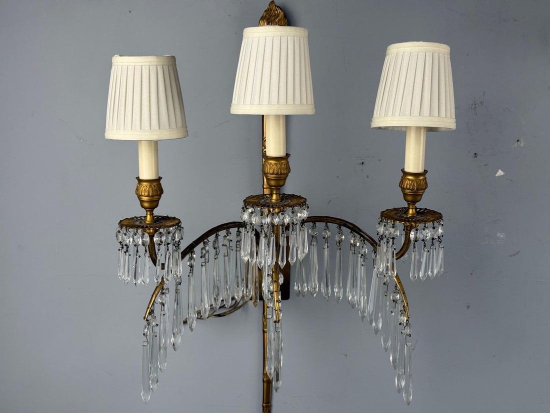 Maison Jansen, Feather Form Wall Sconces, Crystal, Bronze, France, 1940s - 6