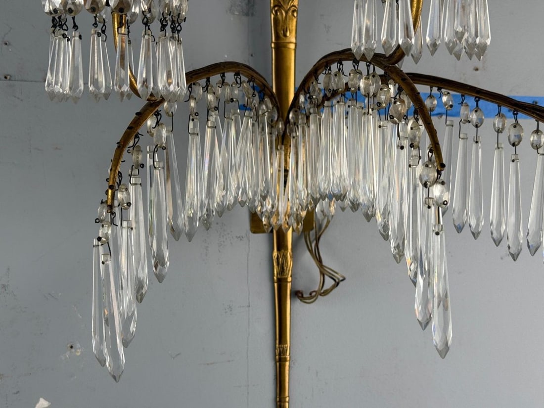 Maison Jansen, Feather Form Wall Sconces, Crystal, Bronze, France, 1940s - 9