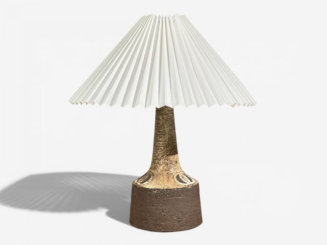 Fridtjof Sejersen, Table Lamp, Brown Ceramic, Denmark, 1960s - 3