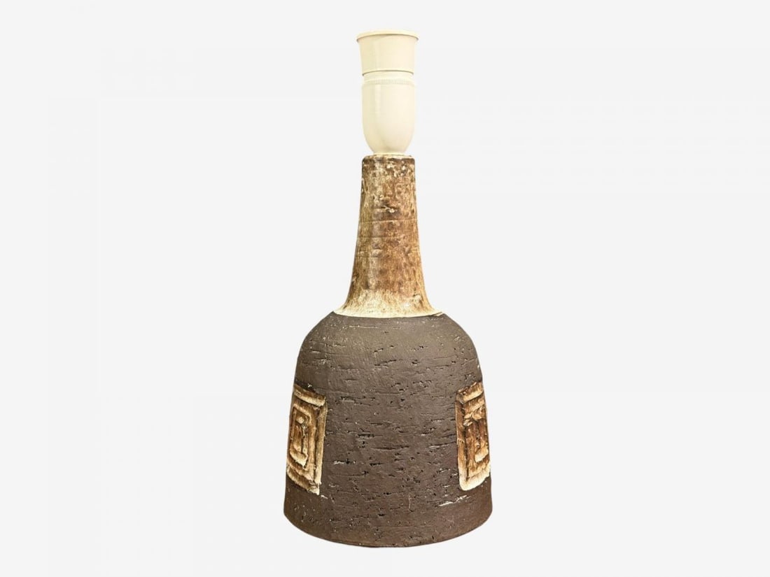 Fridtjof Sejersen, Table Lamp, Brown Ceramic, Denmark, 1960s - 6