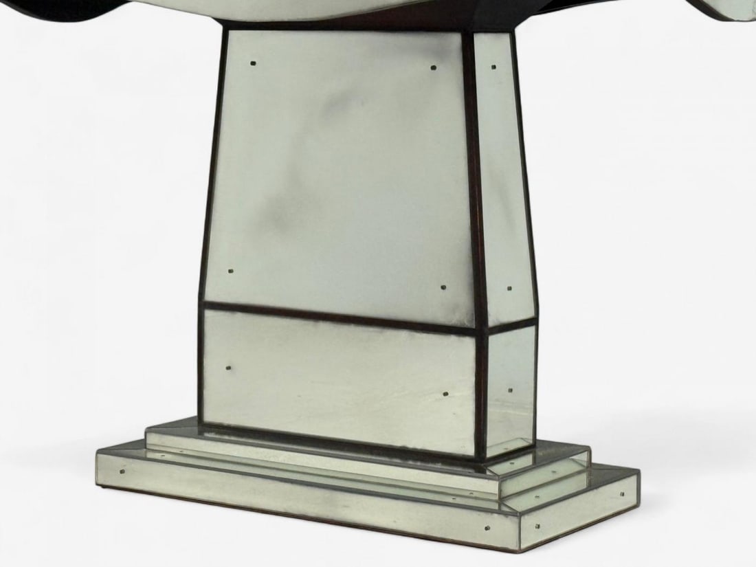 Art Deco Style, Mirrored Console Tables, Painted Wood, Distressed Glass - 10