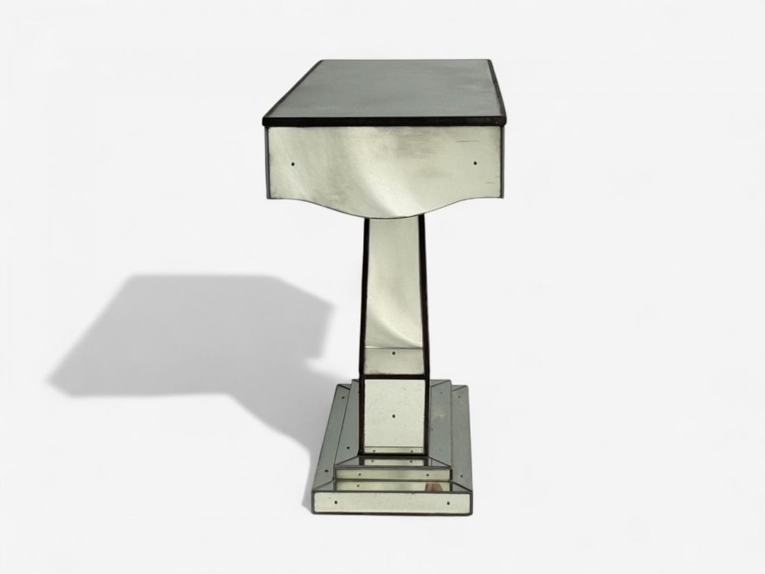 Art Deco Style, Mirrored Console Tables, Painted Wood, Distressed Glass - 12