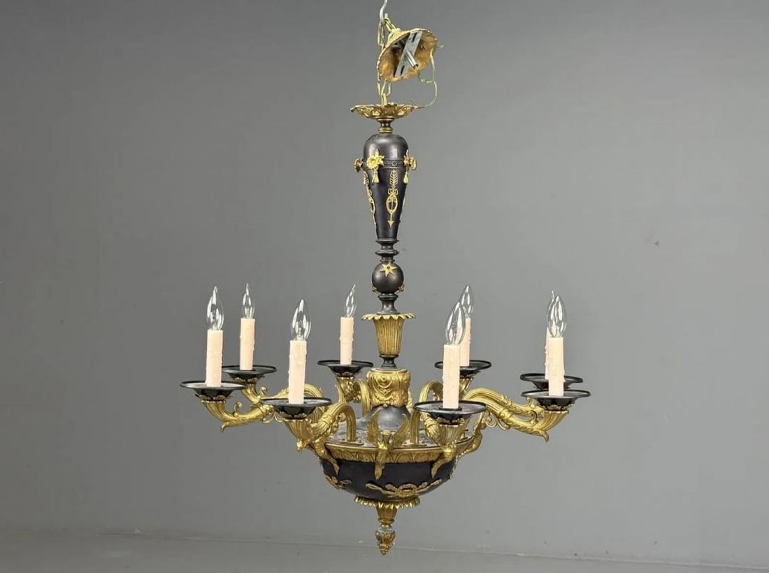 Federal Style, Chandelier, Bronze, Ebony, Europe, 1960s - 2