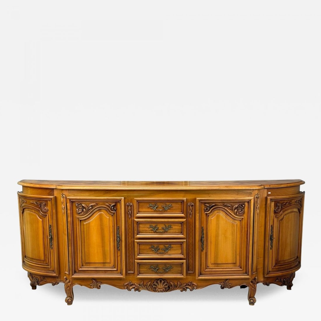 French Provincial, Monumental Sideboard, Wood, Brass, France, 1960s (1 of 12)