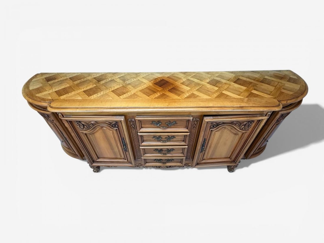 French Provincial, Monumental Sideboard, Wood, Brass, France, 1960s - 7