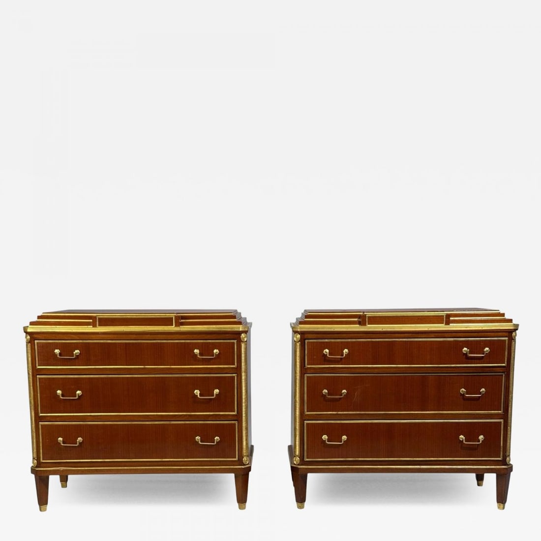 Russian Neoclassical Style, Commodes, Mahogany, Brass, Europe, 1980s (1 of 12)