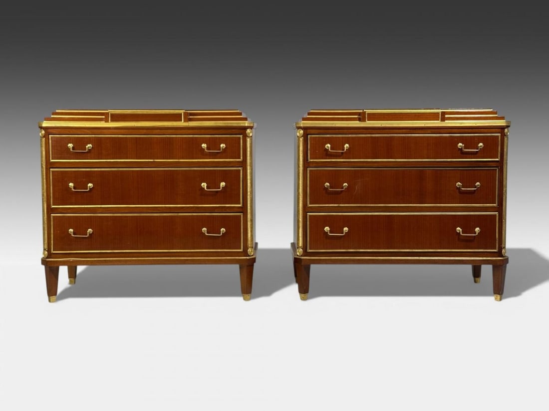 Russian Neoclassical Style, Commodes, Mahogany, Brass, Europe, 1980s - 2