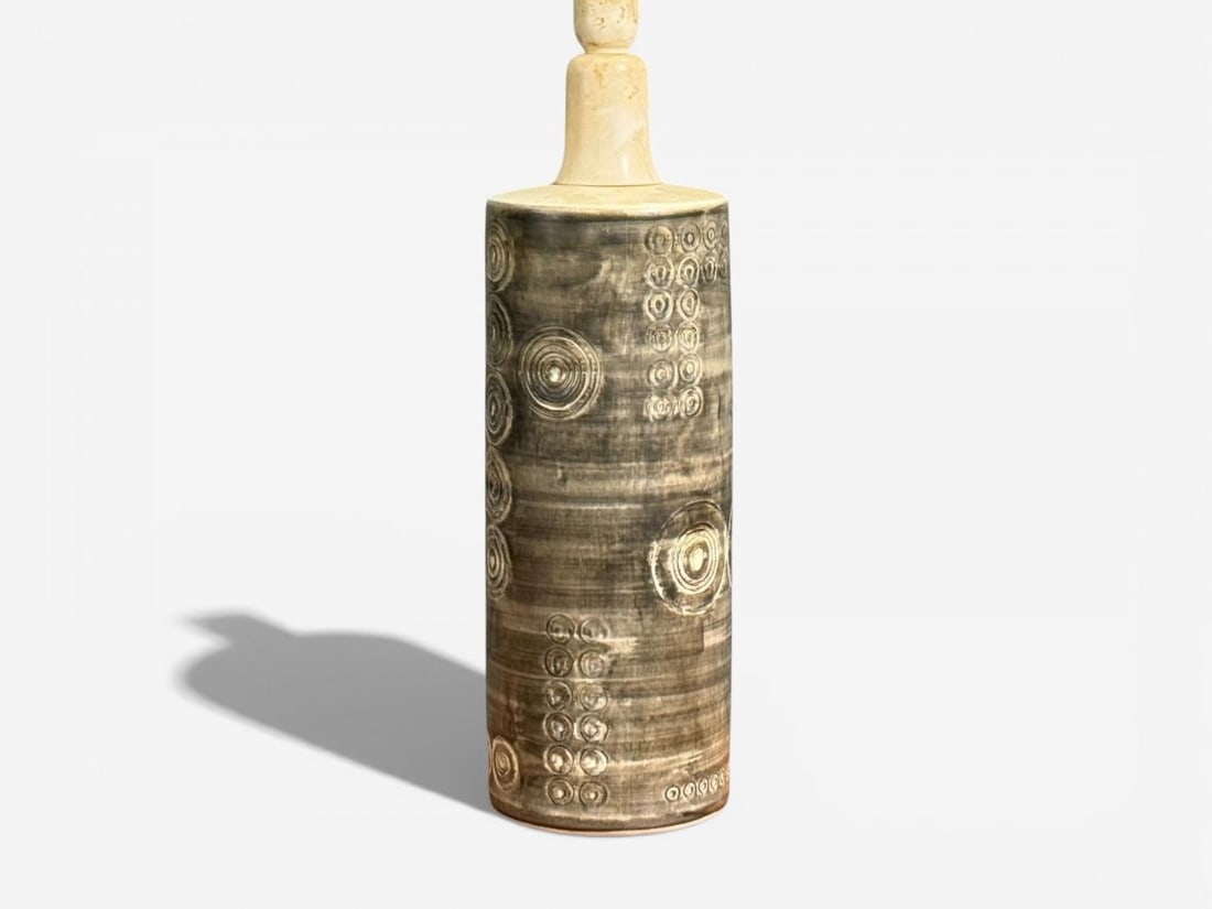 Olle Alberius, Table Lamp, Grey Stoneware, Sweden, 1970s - 11