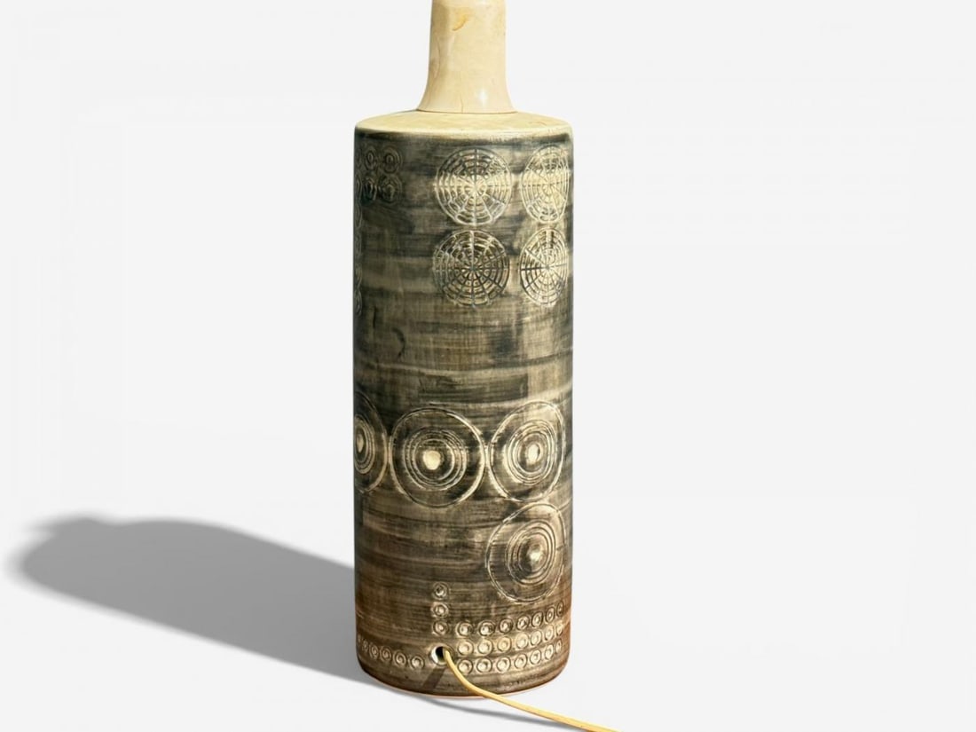 Olle Alberius, Table Lamp, Grey Stoneware, Sweden, 1970s - 12