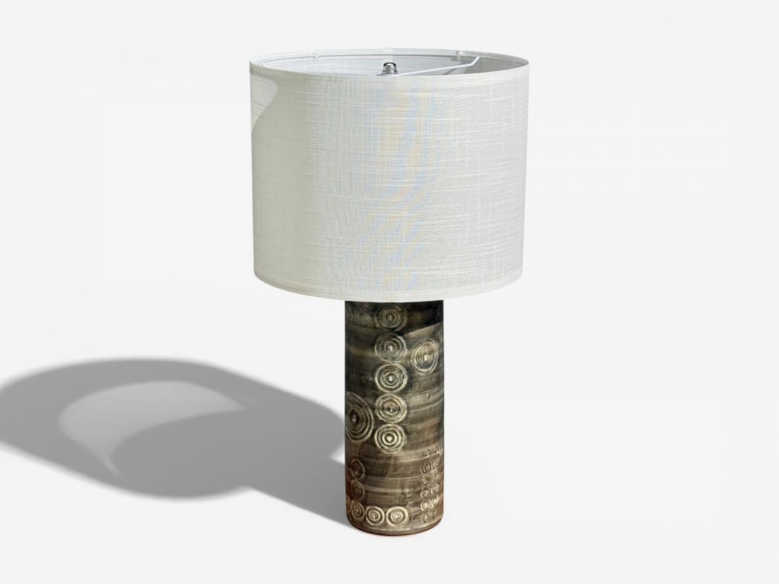 Olle Alberius, Table Lamp, Grey Stoneware, Sweden, 1970s - 3