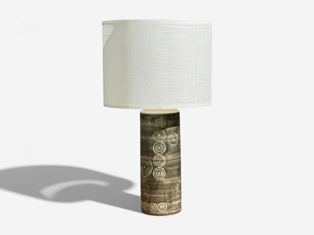 Olle Alberius, Table Lamp, Grey Stoneware, Sweden, 1970s - 4